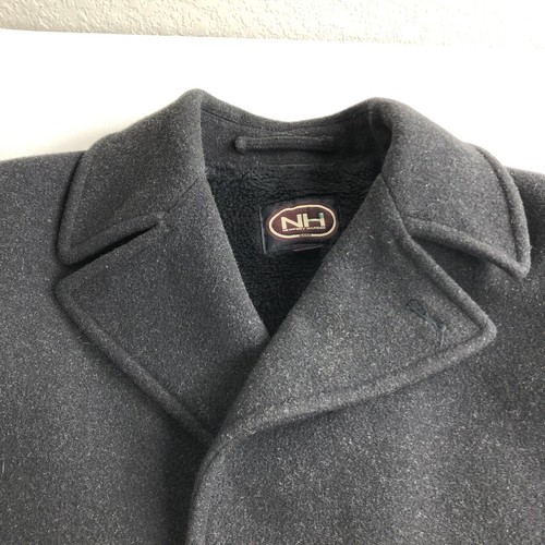 NEWPORT HARBOR Wool Jacket Coat Overcoat Mens Size 38 Regular Black insulated - Picture 6 of 7