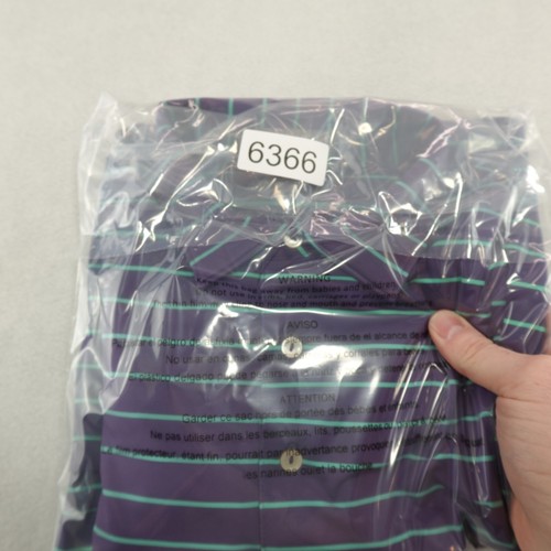 Peter Millar Summer Comfort Polo Shirt Mens Large Purple Green Performance Golf - Picture 11 of 11