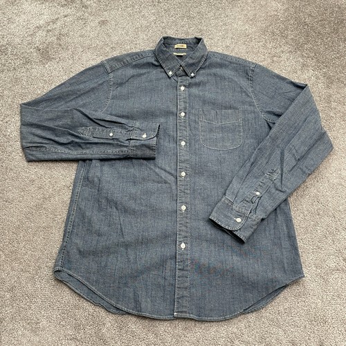 J.Crew Stretch Classic Fit Chambray Button Down Hemd Herren mittelblau Freizeit