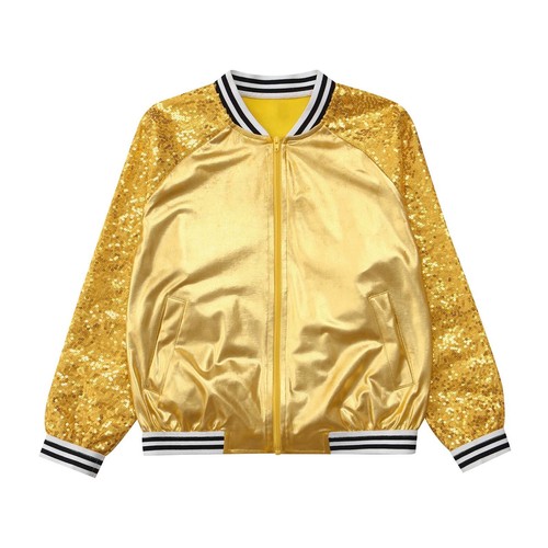 Kids Sweatshirt Party Jacket Sequin Coat Long Sleeve Blouse Gift Top Sport Show - Picture 7 of 71