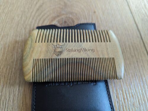 Sandalwood Beard Comb and Case - Pocket Sized Wooden Beard & Mustache Comb  - Picture 1 of 2