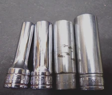 Four SnapOn Deep Sockets, SAE 3/8"  (17)