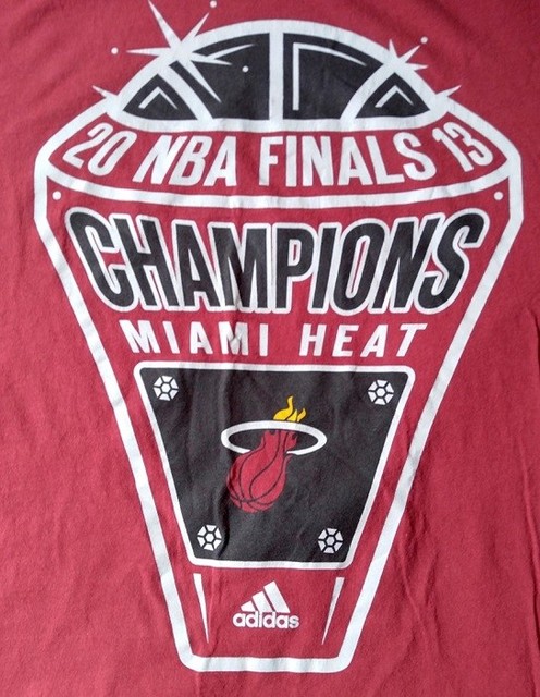 MIAMI HEAT 2013 NBA FINALS CHAMPIONS Adidas T-Shirt Men's XL Red | eBay