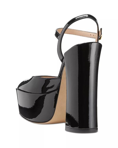 STUART WEITZMAN SkyHigh 145 Patent Ankle-Strap Platform Pumps Black US 6 - Picture 4 of 15