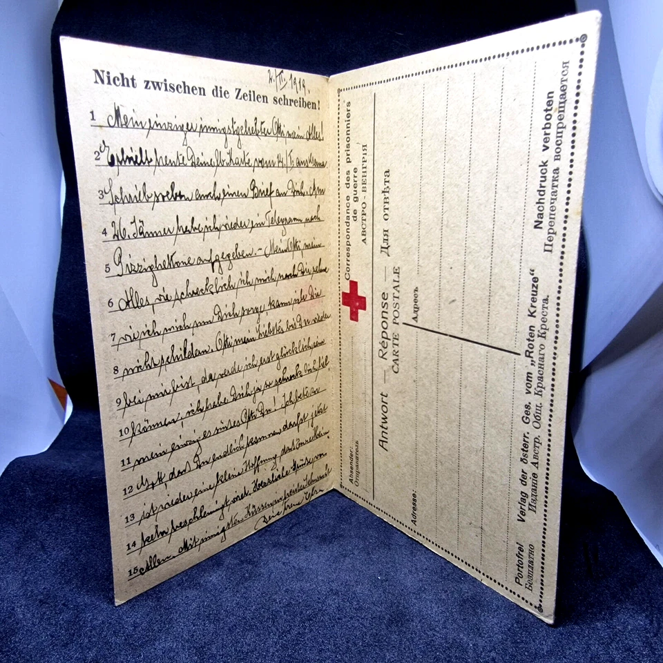 Austria Wien 1919 Jail Prisoner Red Cross Card USED Stamp Postcard - Image 2 of 3