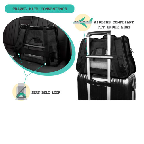 Cat Dog Pet Carrier Bag Travel Comfort Bag Case Airline Approved Soft Sided Mesh - Picture 60 of 101