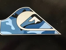 Quiksilver BLUE CAMO Sticker- Authentic Team 9" Decal - Surf - Skate - Snow 