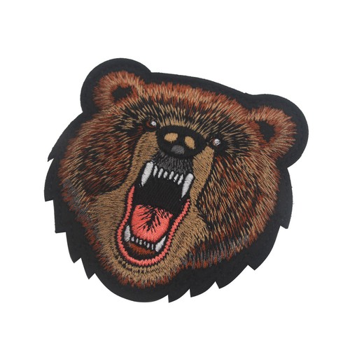 Embroidered Tiger Bear Wolf Shark Hyena Hook Loop Patch Fastener Emblem Badge - Picture 16 of 21