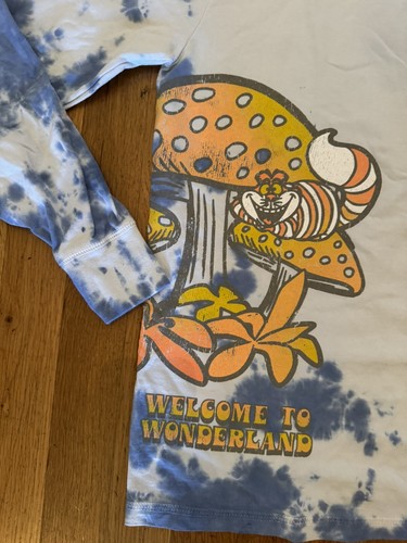Disney Parks Alice In Wonderland Tie Dye Shirt Long Sleeve Womens Small - Picture 2 of 5