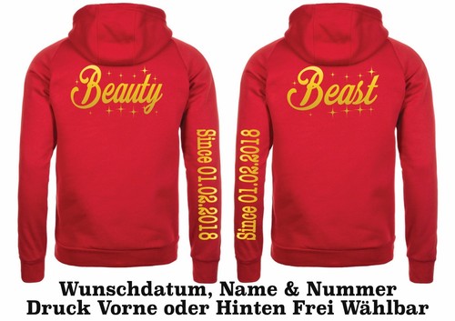 5xl cappuccio Felpa Beast Motiv Beauty Hipster Xs Coppie Gift Partnerlook Pullover con BSFTS5wnWP
