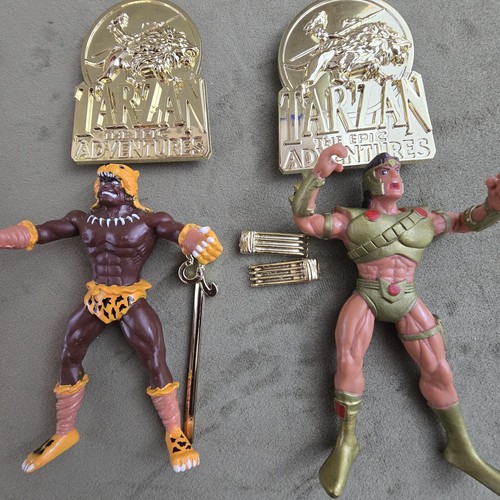 TARZAN & LEOPARD MAN Action Figure Sword Trendmasters 1995 Epic Adventures - Picture 2 of 14