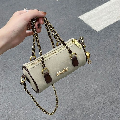 Chain Women's Vintage Cylinder Bag Handbag Pillow Bag Messenger Bag - Picture 8 of 11