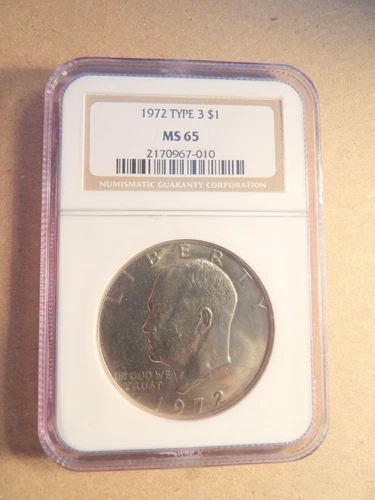 1972 Type 3 $1 NGC MS 65 Eisenhower IKE Dollar