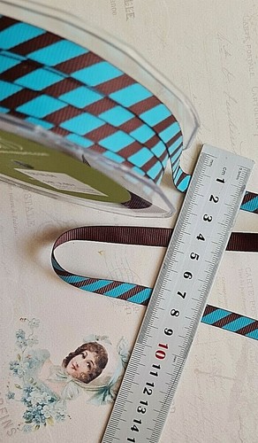 AQUA & BROWN Polyester Mix 10 mm Wide - 2, 3 & 5 Metres - 11 Design Style Choice - Picture 12 of 18