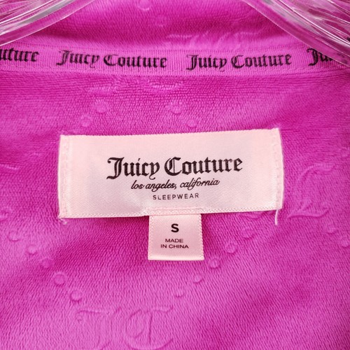 Juicy Couture Pajama Top Women Small Pink Sleepwear Button Up Sleepshirt  Fleece - Picture 7 of 10