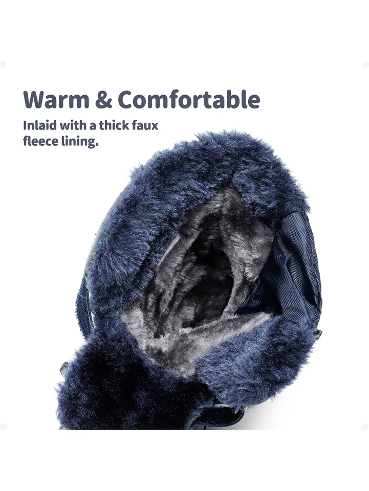 Jóvenes Niños Niñas Botas para Nieve Gancho Lazo Cremallera Exterior Tobillo Botas de Esquí Talla 9T-4 Foto 4 de 4