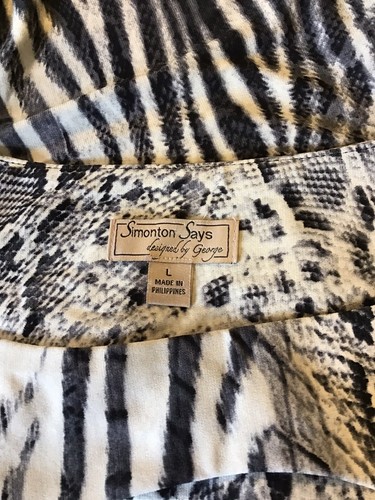 Vestido Simonton Says L GRIS Estampado Animal Tejido Líquido Sin Mangas OJO DE CERRADURA Bolsillos - Imagen 7 de 12