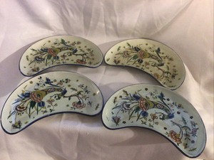 4 Lovely Large Crescent Antique 1871 Gien Corne D Abondance Butterflies Floral Ebay 4 Lovely Large Crescent Antique 1871 Gien Corne D Abondance Butterflies Floral Ebay