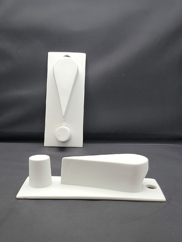 CB2 Ceramic Exclamation Mark Shaped Ceramic Vases Wall Hanging Decor Set Of 2 - Picture 7 of 12