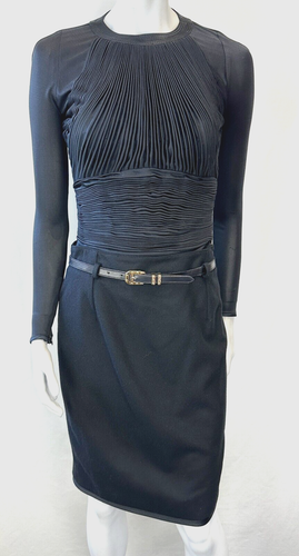 Vintage FONTANA COUTURE Milano Giacca Blusa Gonna Cintura 38 Rosa Nero Set 4 pz - Foto 5 di 24