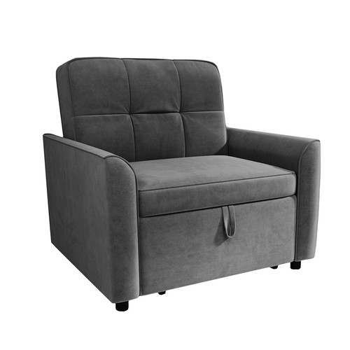 3-in-1 Gray Versatile Convertible Sofa Sleeper Bed Pull-Out Adjustable Couch - Picture 2 of 9