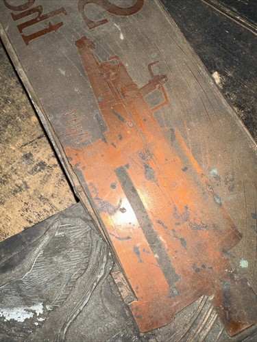 Large Printing Block “The Jolt Stands” Copper Face Block! Whitney Bro. - Picture 12 of 23