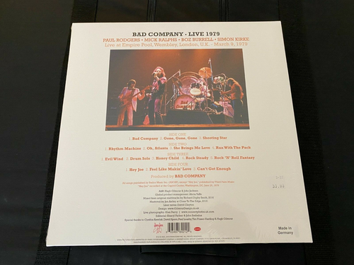 BAD COMPANY - LIVE 1979 2XLP VINYL RECORD STORE DAY RSD 2022 - Bild 2 von 2