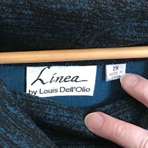 Linea by Louis Dell'Olio meliertes Stricktop Wasserfallausschnitt türkis 2X A236139 - Bild 4 von 12