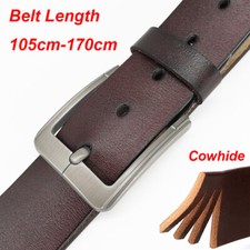 Mens Jeans Leather Belt Buckle Mens Casual Vintage Jeans Belt Size 105cm-160cm