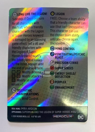 Tarjeta Legacy DC Heroclix Masters of Time Saturn Girl L002 - Imagen 2 de 2