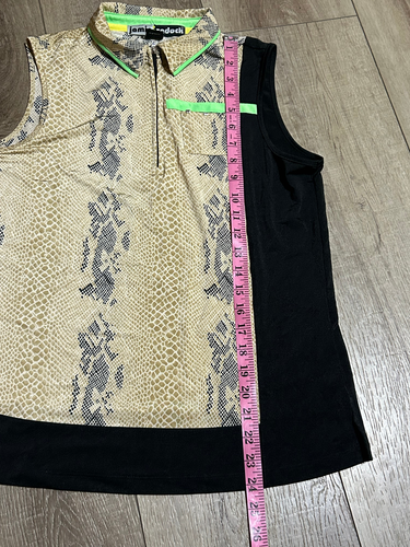 Jamie Sadock 1/4 Zip Golf Polo MEDIUM Snakeskin Sleeveless Tennis Pickleball - Picture 7 of 7