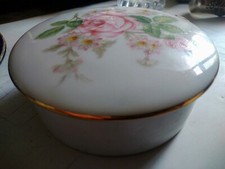 Porcelain Limoges Candy Dish Painted with Roses Royal Lily Limited Edition