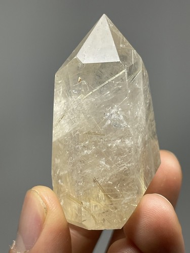 Natural Golden Rutilated Quartz 54g Polished TOWER crystal Etheric healing L6 - Picture 5 of 12