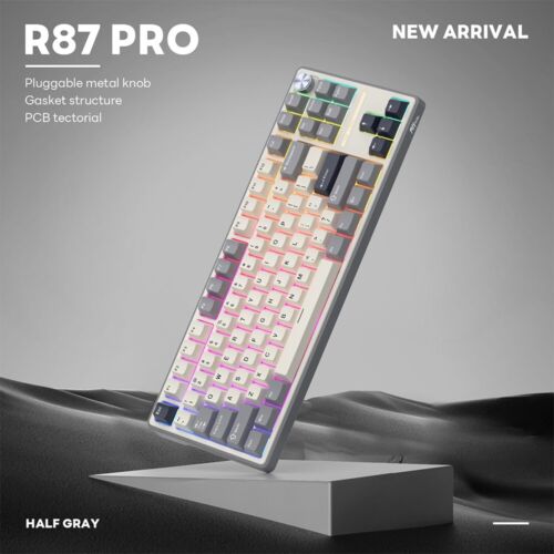 RK ROYAL KLUDGE R87 Pro Tastiera da gioco meccanica cablata con manopola sostituibile a caldo - Foto 2 di 33