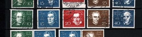 Bund, BRD, 1959 Mi. Nr. 315 - 319, Marken aus Komponistenblock, gestempelt - Bild 16 von 22