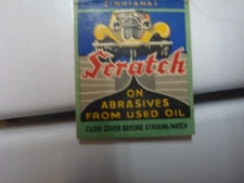 Standard oil Scratch on abrasives from used oil 1930's Matchbook