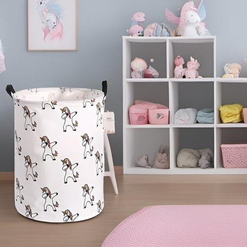LAUNDRY BASKET KIDS UNICORN WASHING CLOTHES BIN FOLDABLE STORAGE HAMPER - Picture 5 of 7