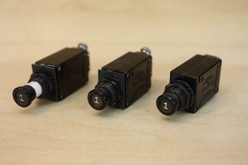 Lot of (3) Klixon 7277-2-1 Aircraft 1 Amp Circuit Breakers - Bild 1 von 3