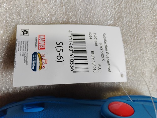 Marvel SPIDEY & Amazing Friends Spiderman Blue Clogs Shoes TODDLER SIZE 5/6 - Picture 3 of 7