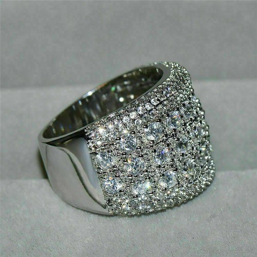 Ring Luxus Silber Zubik Damen für breite Ringe Zirkon groß Mode Verlobung - Bild 8 von 19