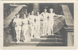 1920s-Women-in-Dance-Costumes-on-Steps-Real-Photo-Postcard