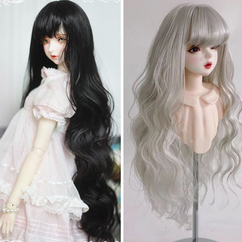 Yutotue Doll Black/Silver/White Curly Wig w/ Bangs for 1/3 1/4 1/6 BJD Doll DIY - Imagen 3 de 18