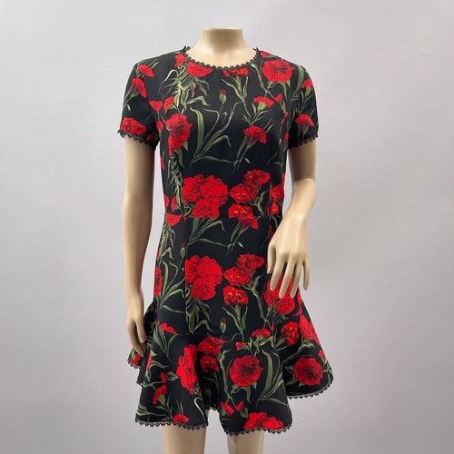 Lulus Dress Women M Sweet Talking Black Red Floral Print Mini Cocktail Party - Picture 6 of 18