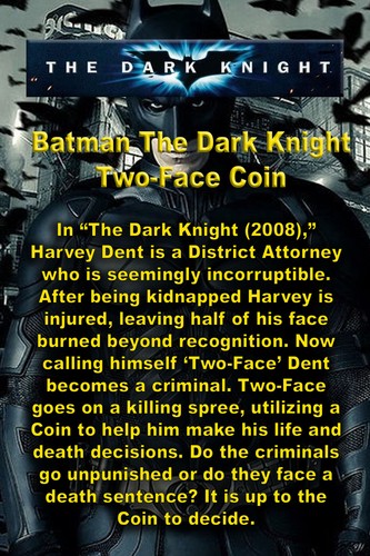 Batman Il Cavaliere Oscuro, Moneta Due Facce Due Facce, Metallo, Firmata, Numerata - Foto 7 di 8