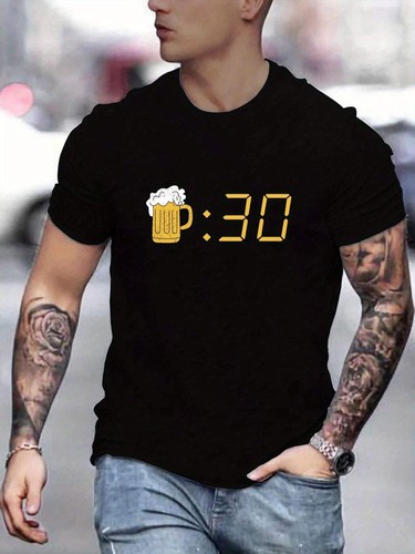 Beer Patterned Printed Men's Comfortable And Chic T-shirt, Patterned T-shirt For - Picture 6 of 6
