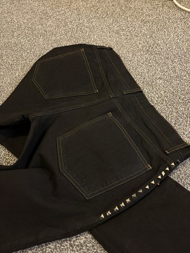 Valentino Rockstud Untitled 06. Jeans Black Slim Fit Straight W31 L31 Denim - Picture 12 of 16