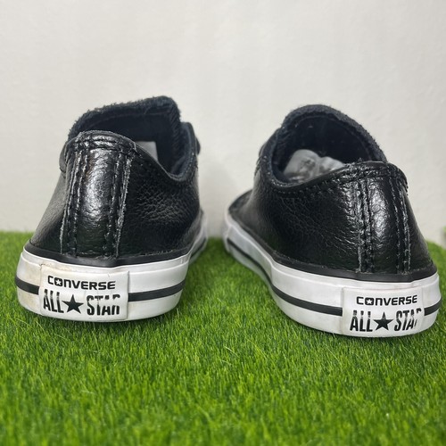 Converse All Star Street Ox Leather Unisex Kids Shoes Black/White Size 6 - Picture 5 of 8