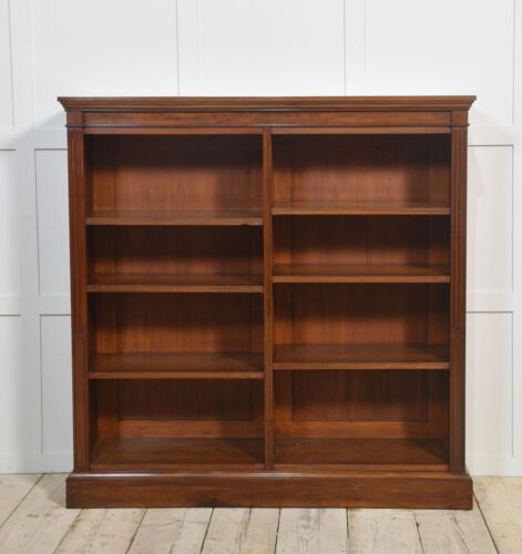Antique Mahogany Open Bookcase – Adjustable Shelves, Plinth Base, 19th Century - Picture 6 of 10