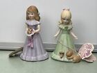 Enesco Growing Up Birthday Girls Blonde 7 8 Year 2 Collectible Figurines 1980s
