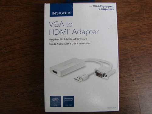 Insignia- VGA to HDMI Adapter - White  - Picture 1 of 3